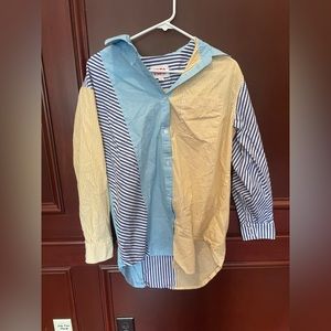 Soldi and striped cover up/shirt